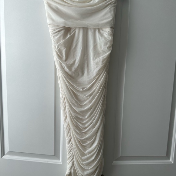 White Strapless Bodycon Dress - Michael Costello - Revolve - Picture 5 of 8